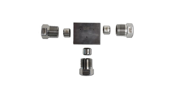 9/16" (1 1/8"UNF) HP T- Piece coupling 60KPSI